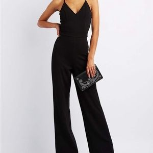 Charlotte Russe Black Jumpsuit Lace Back